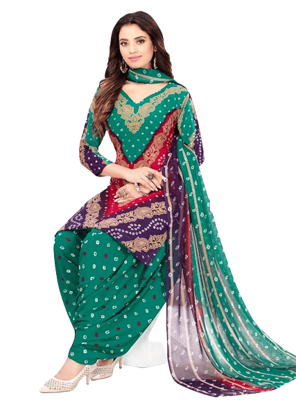     			ANNAPURNA CREATION Unstitched Crepe Printed Dress Material - Sea Green ( Pack of 1 )