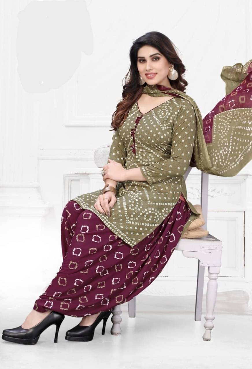 ANNAPURNA CREATION Unstitched Crepe Printed Dress Material - Olive ( Pack of 1 ) ANNAPURNA CREATION Unstitched Crepe Printed Dress Material - Olive ( Pack of 1 )