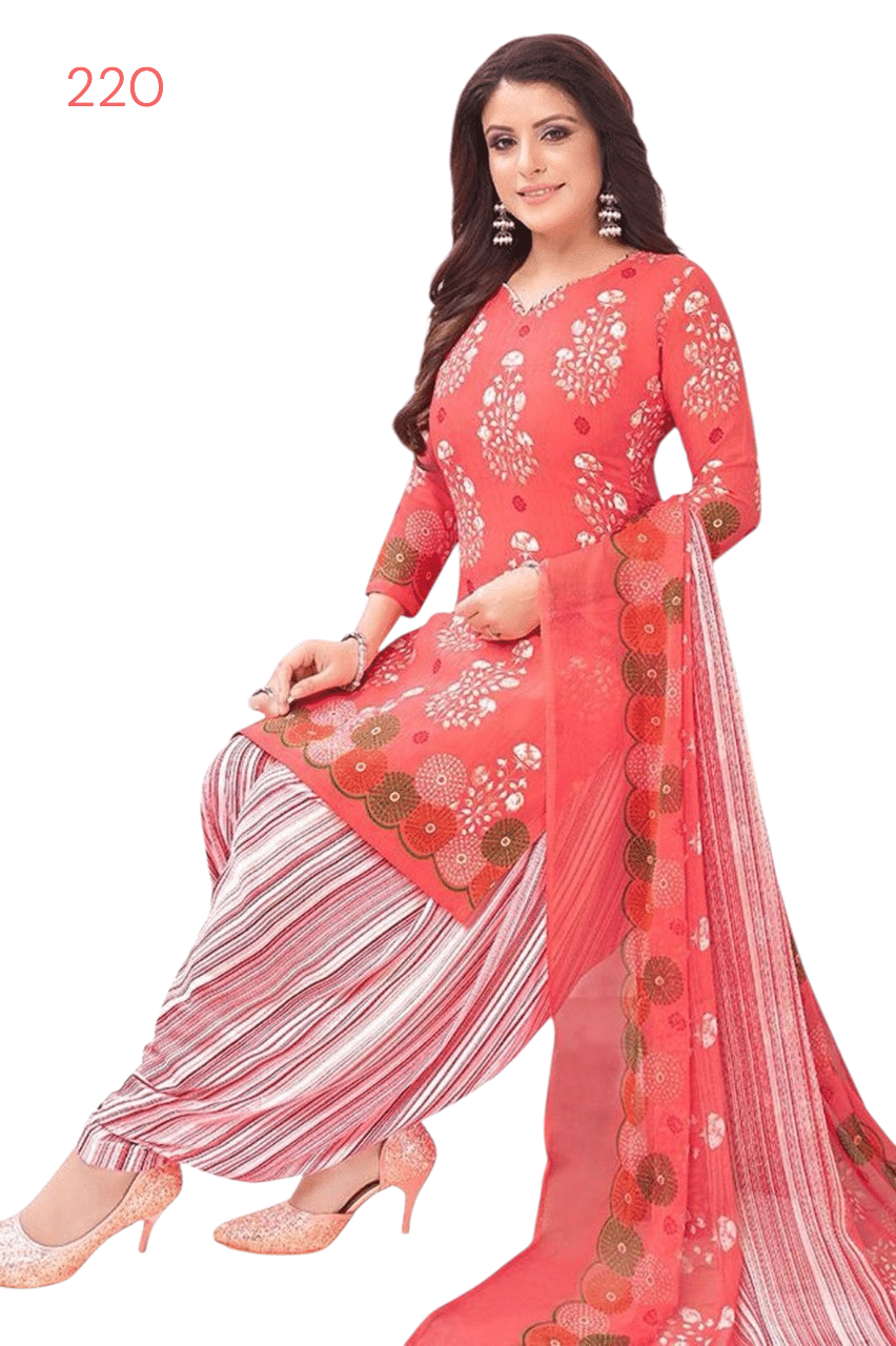     			ANNAPURNA CREATION Unstitched Crepe Printed Dress Material - Peach ( Pack of 1 )