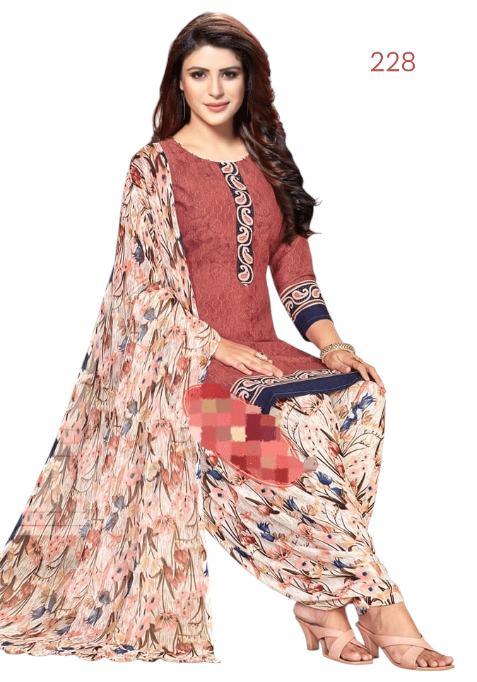     			ANNAPURNA CREATION Unstitched Crepe Printed Dress Material - Brown ( Pack of 1 )