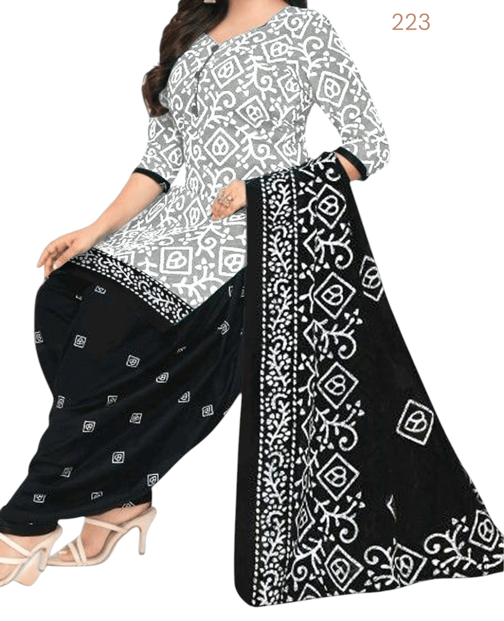     			ANNAPURNA CREATION Unstitched Crepe Printed Dress Material - Grey ( Pack of 1 )