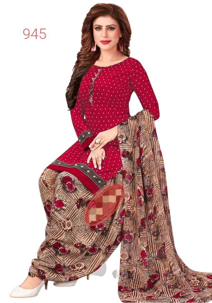     			ANNAPURNA CREATION Unstitched Crepe Printed Dress Material - Maroon ( Pack of 1 )