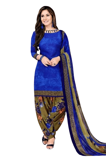 ANNAPURNA CREATION Unstitched Crepe Self Design Dress Material - Blue ( Pack of 1 ) ANNAPURNA CREATION Unstitched Crepe Self Design Dress Material - Blue ( Pack of 1 )