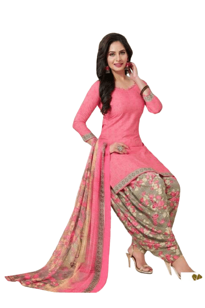     			ANNAPURNA CREATION Unstitched Crepe Self Design Dress Material - Pink ( Pack of 1 )