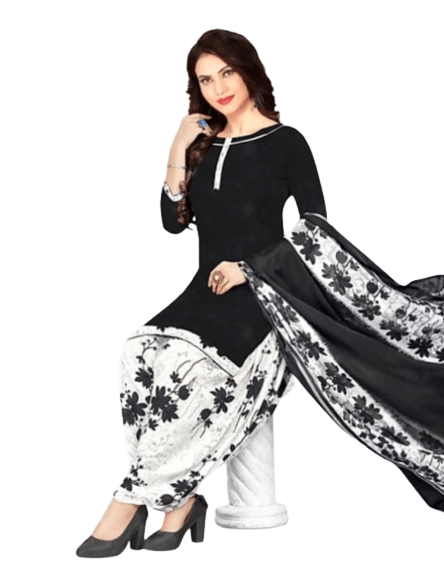     			ANNAPURNA CREATION Unstitched Crepe Solid Dress Material - Black ( Pack of 1 )