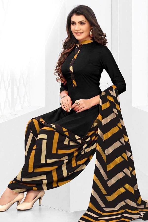 ANNAPURNA CREATION Unstitched Crepe Solid Dress Material - Black ( Pack of 1 ) ANNAPURNA CREATION Unstitched Crepe Solid Dress Material - Black ( Pack of 1 )