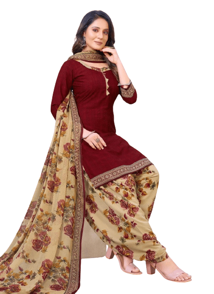 ANNAPURNA CREATION Unstitched Crepe Solid Dress Material - Maroon ( Pack of 1 ) ANNAPURNA CREATION Unstitched Crepe Solid Dress Material - Maroon ( Pack of 1 )