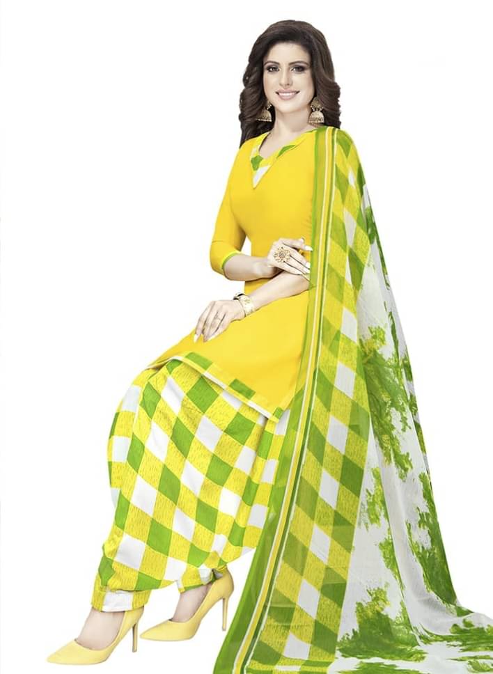 ANNAPURNA CREATION Unstitched Crepe Solid Dress Material - Yellow ( Pack of 1 ) ANNAPURNA CREATION Unstitched Crepe Solid Dress Material - Yellow ( Pack of 1 )