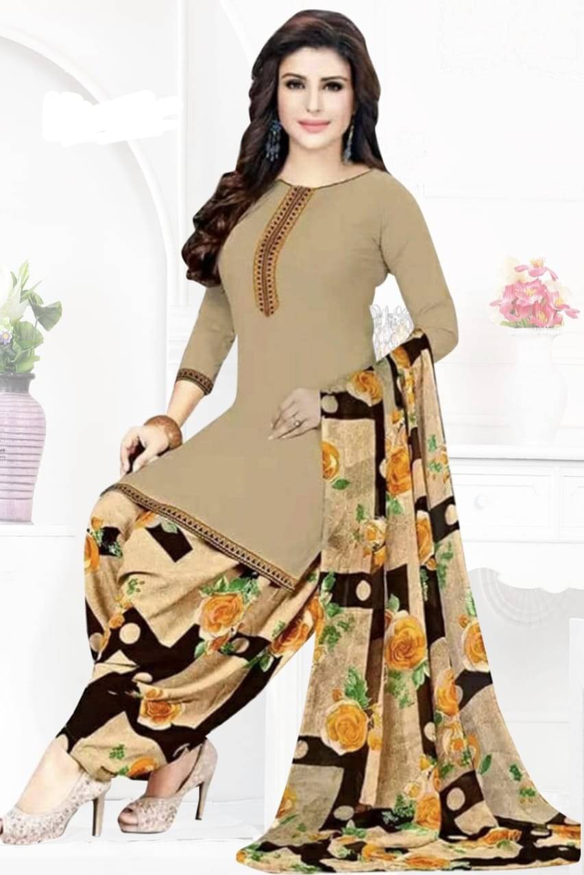 ANNAPURNA CREATION Unstitched Crepe Solid Dress Material - Beige ( Pack of 1 ) ANNAPURNA CREATION Unstitched Crepe Solid Dress Material - Beige ( Pack of 1 )