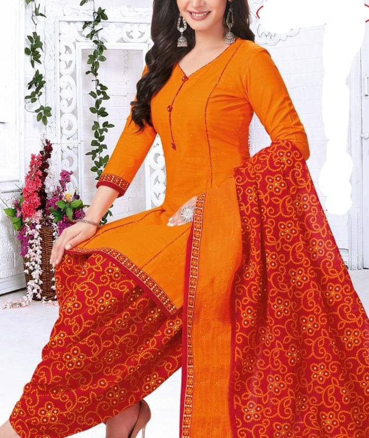 ANNAPURNA CREATION Unstitched Crepe Solid Dress Material - Orange ( Pack of 1 ) ANNAPURNA CREATION Unstitched Crepe Solid Dress Material - Orange ( Pack of 1 )