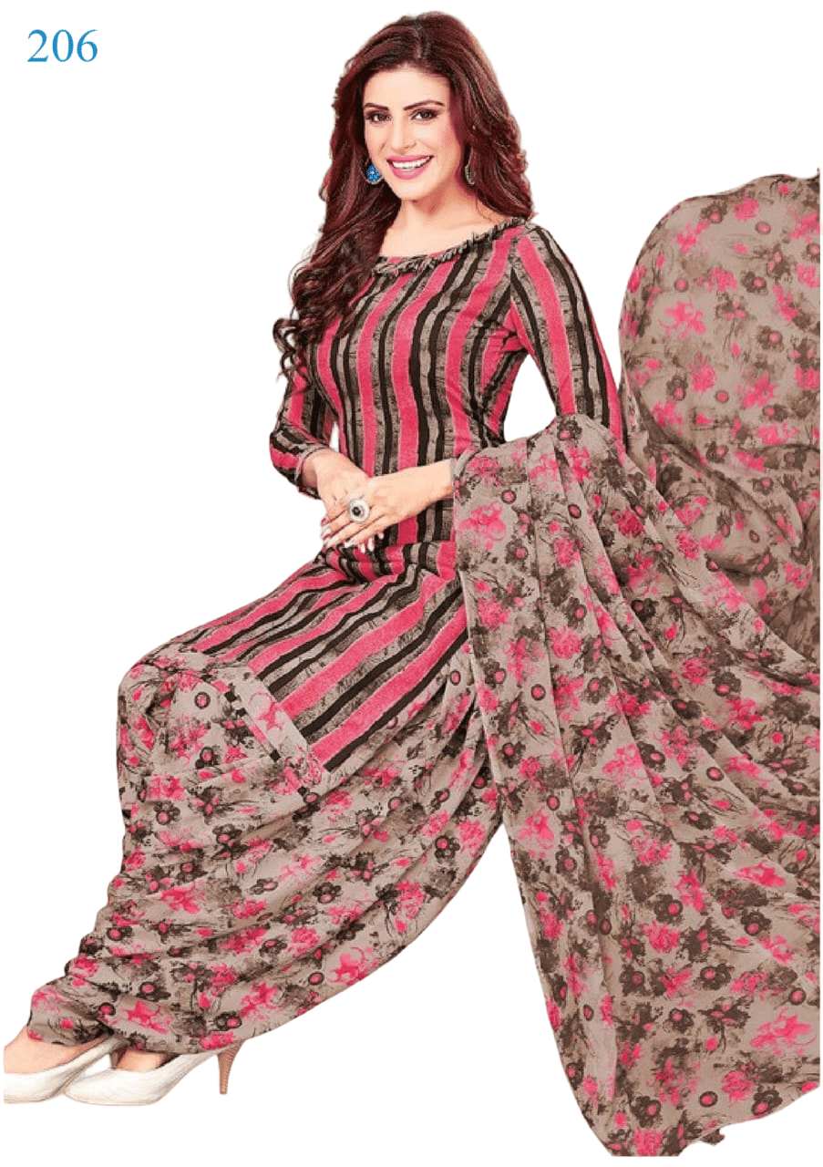    			ANNAPURNA CREATION Unstitched Crepe Striped Dress Material - Multicolor ( Pack of 1 )