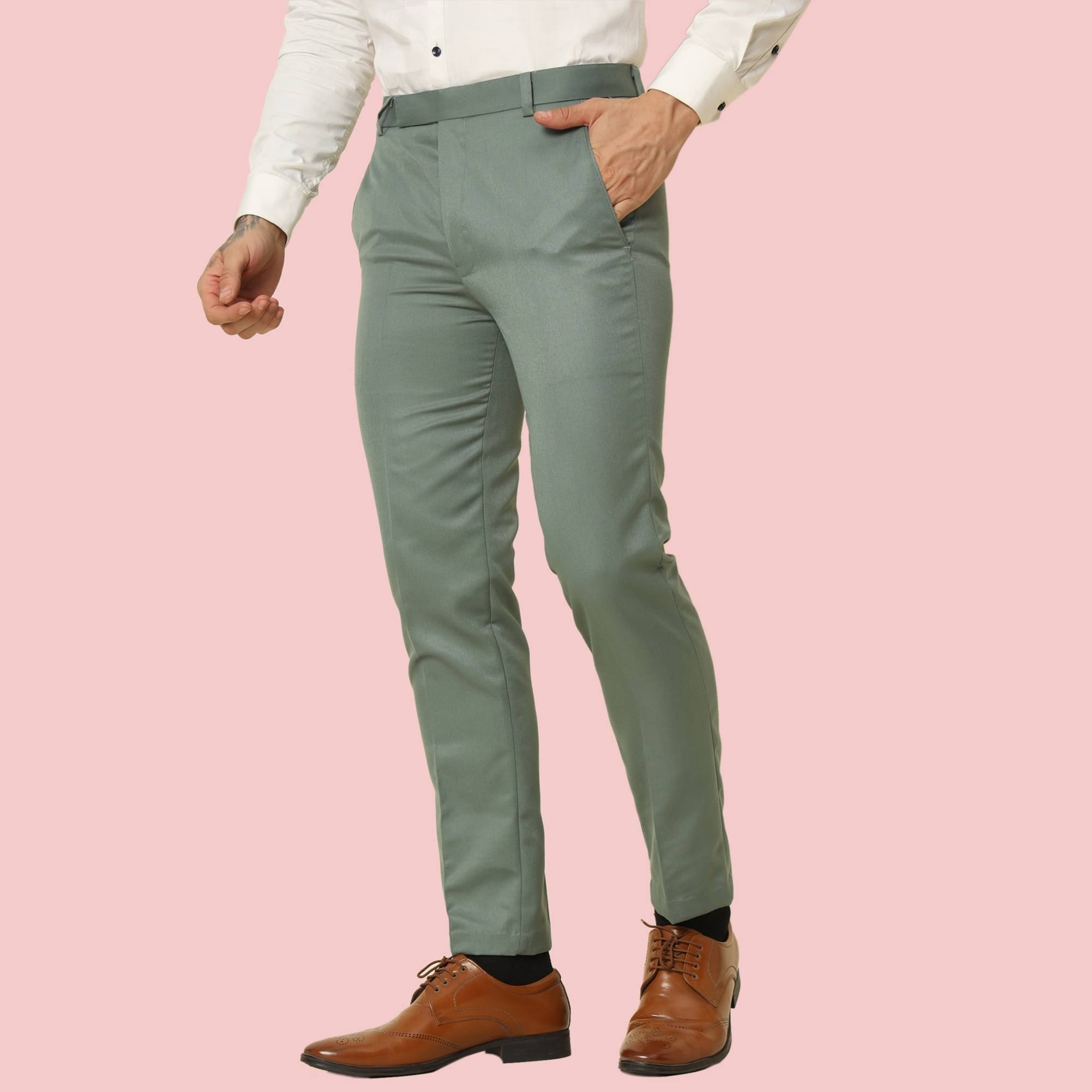     			BRYLES Regular Flat Men's Formal Trouser - Light Green ( Pack of 1 )