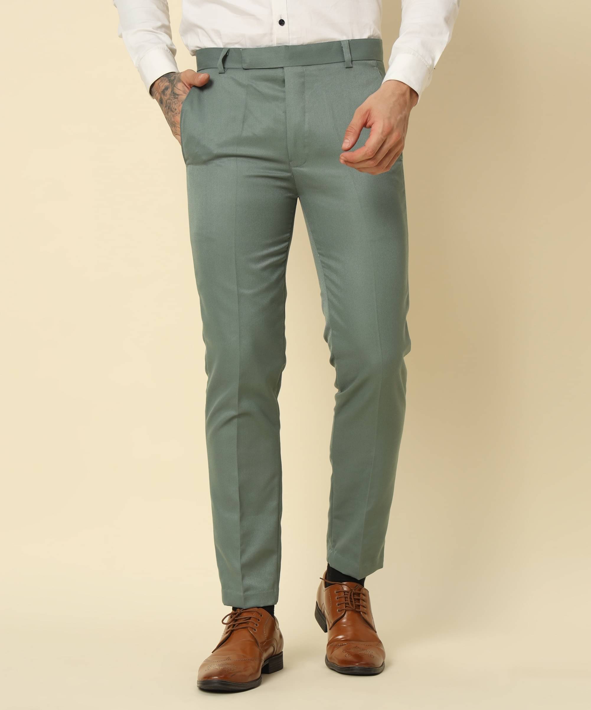     			BRYLES Regular Flat Men's Formal Trouser - Light Green ( Pack of 1 )