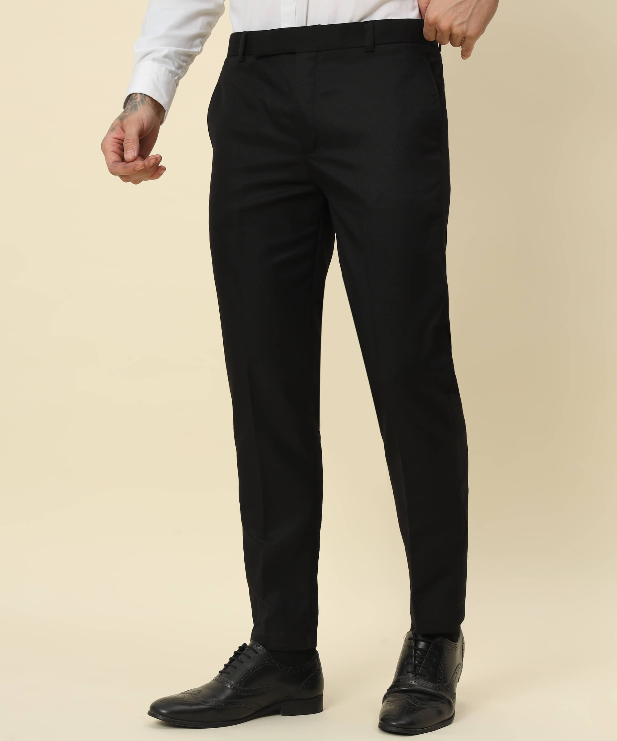     			BRYLES Regular Flat Men's Formal Trouser - Black ( Pack of 1 )