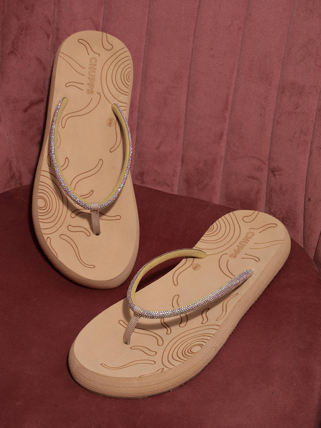     			CHUPPS Beige Women's Slide Flip Flop