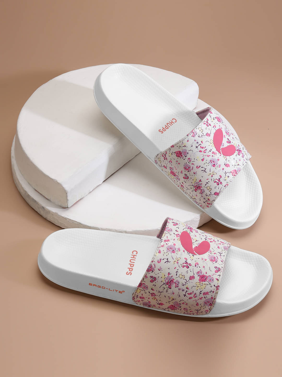     			CHUPPS White Women's Slide Flip Flop