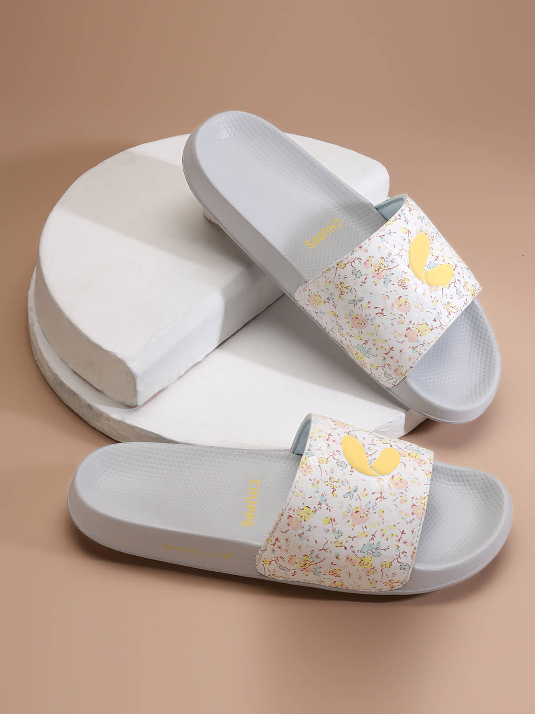     			CHUPPS Yellow Women's Slide Flip Flop