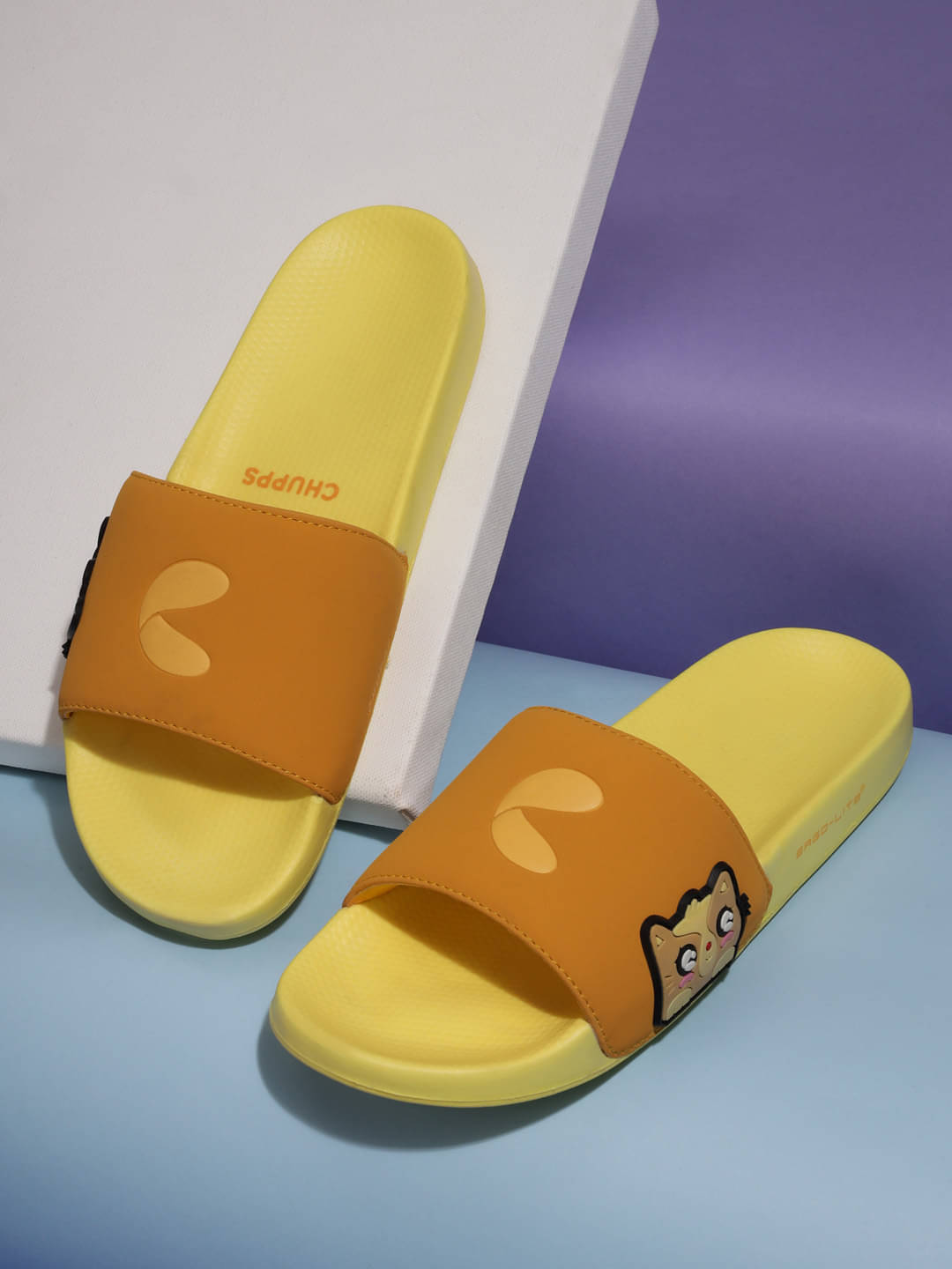     			CHUPPS Yellow Women's Slide Flip Flop