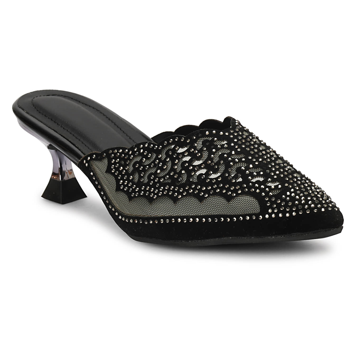 Commander Shoes Black Women's Mules Heels - Heels | Buy online on ZillyBuy