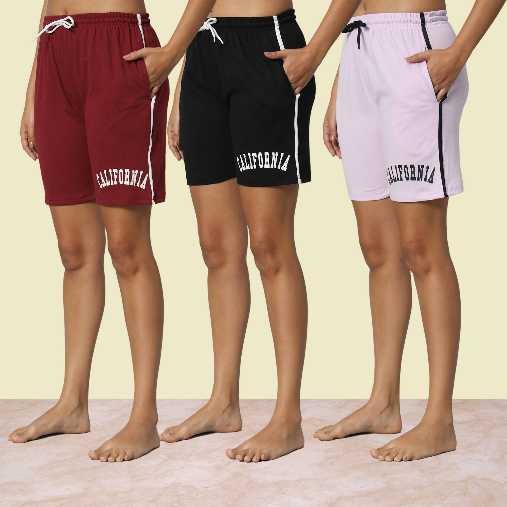     			DUCOHIVE Cotton Blend Bermuda - Multicolor 6 Pack of 3