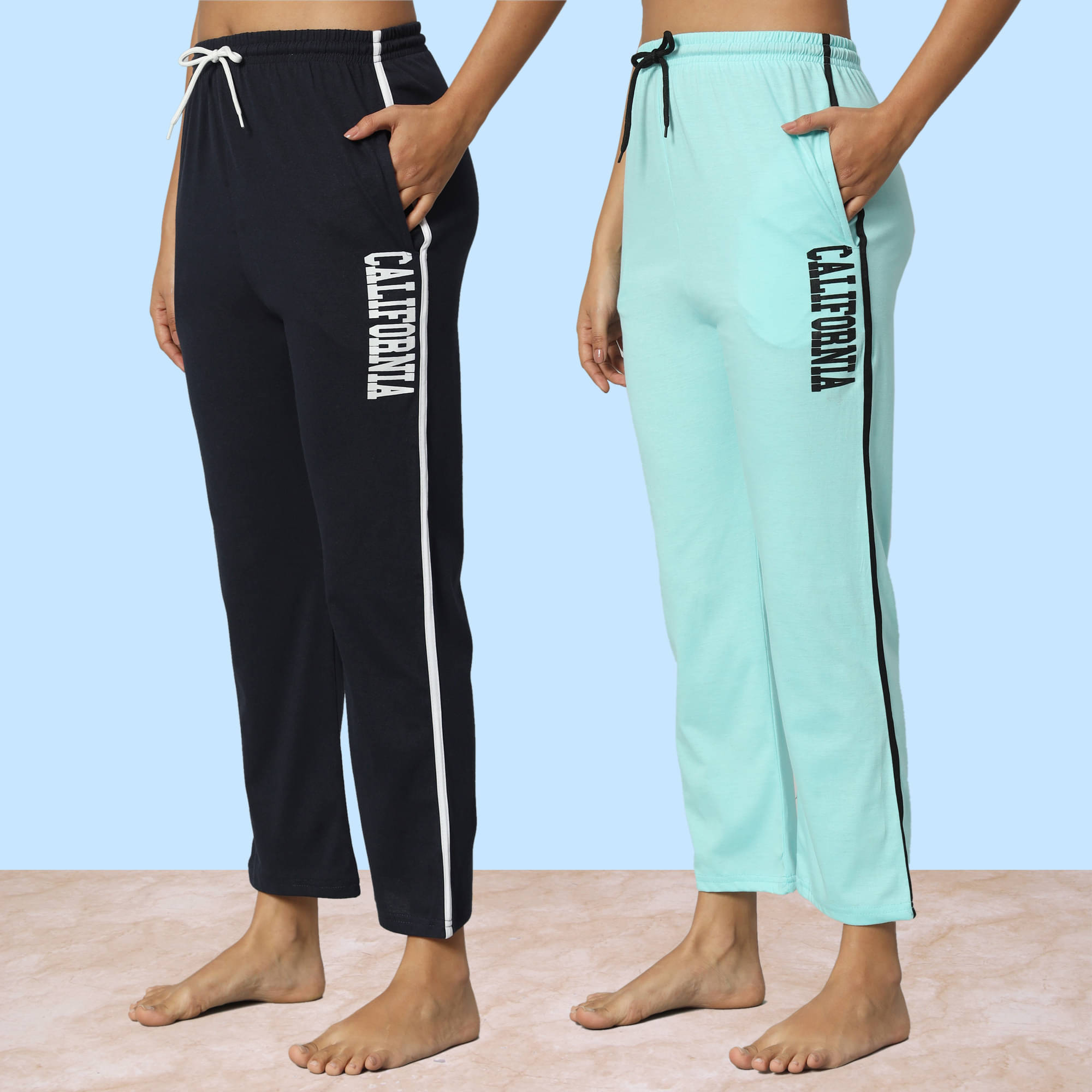     			DUCOHIVE Multicolor Cotton Women's Nightwear Pyjama ( Pack of 2 )