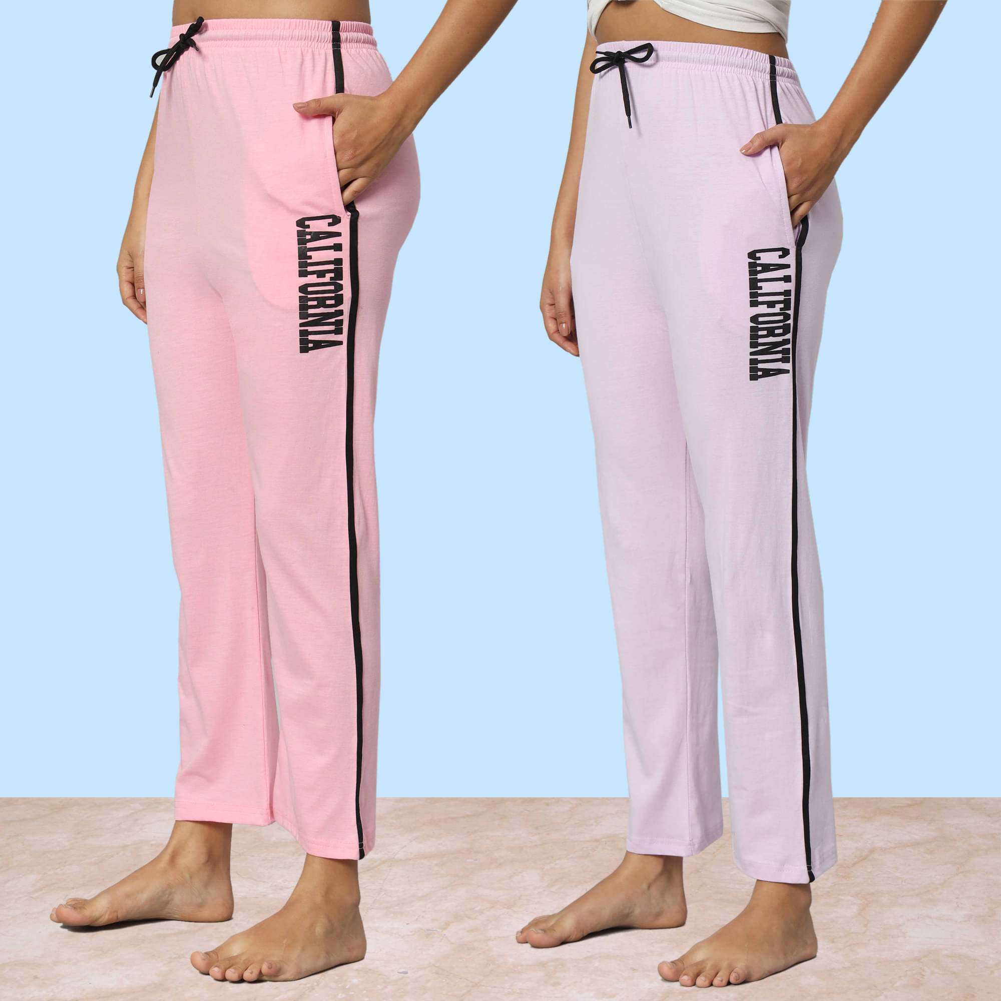     			DUCOHIVE Multicolor Cotton Women's Nightwear Pyjama ( Pack of 2 )