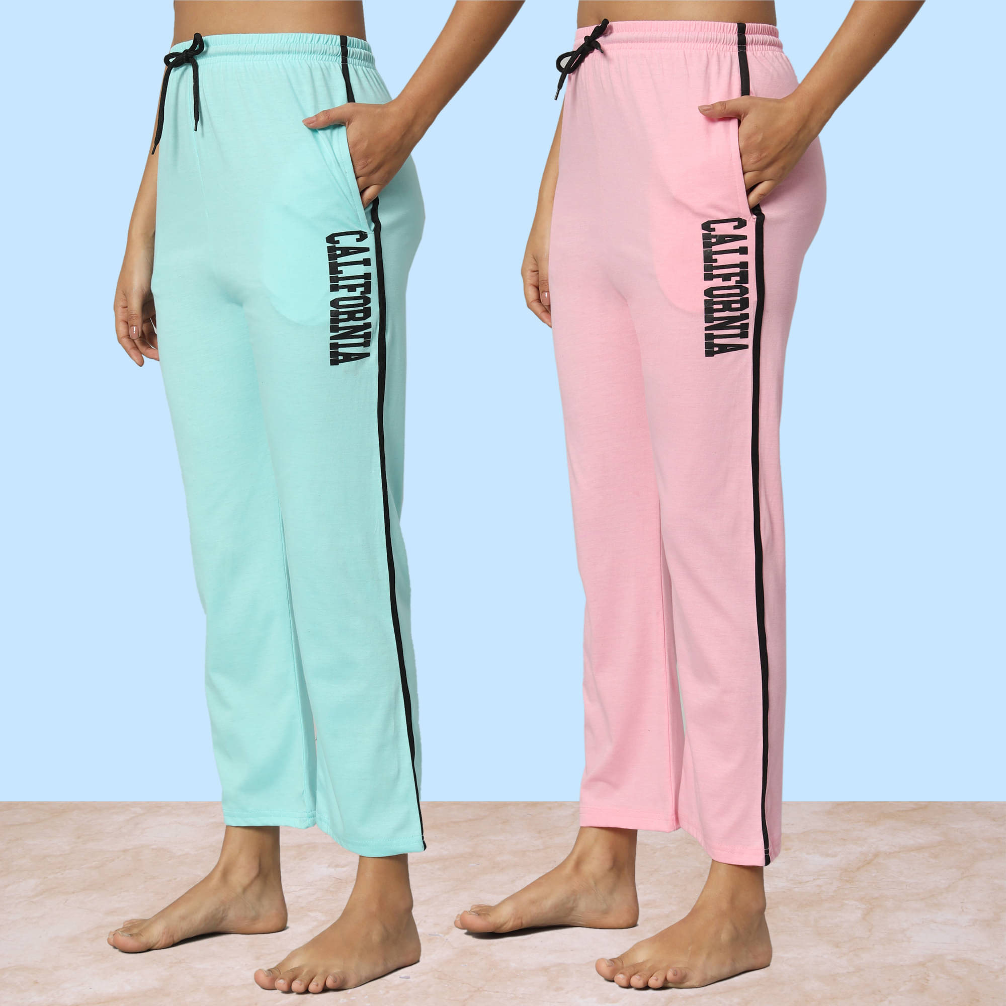     			DUCOHIVE Multicolor Cotton Women's Nightwear Pyjama ( Pack of 2 )