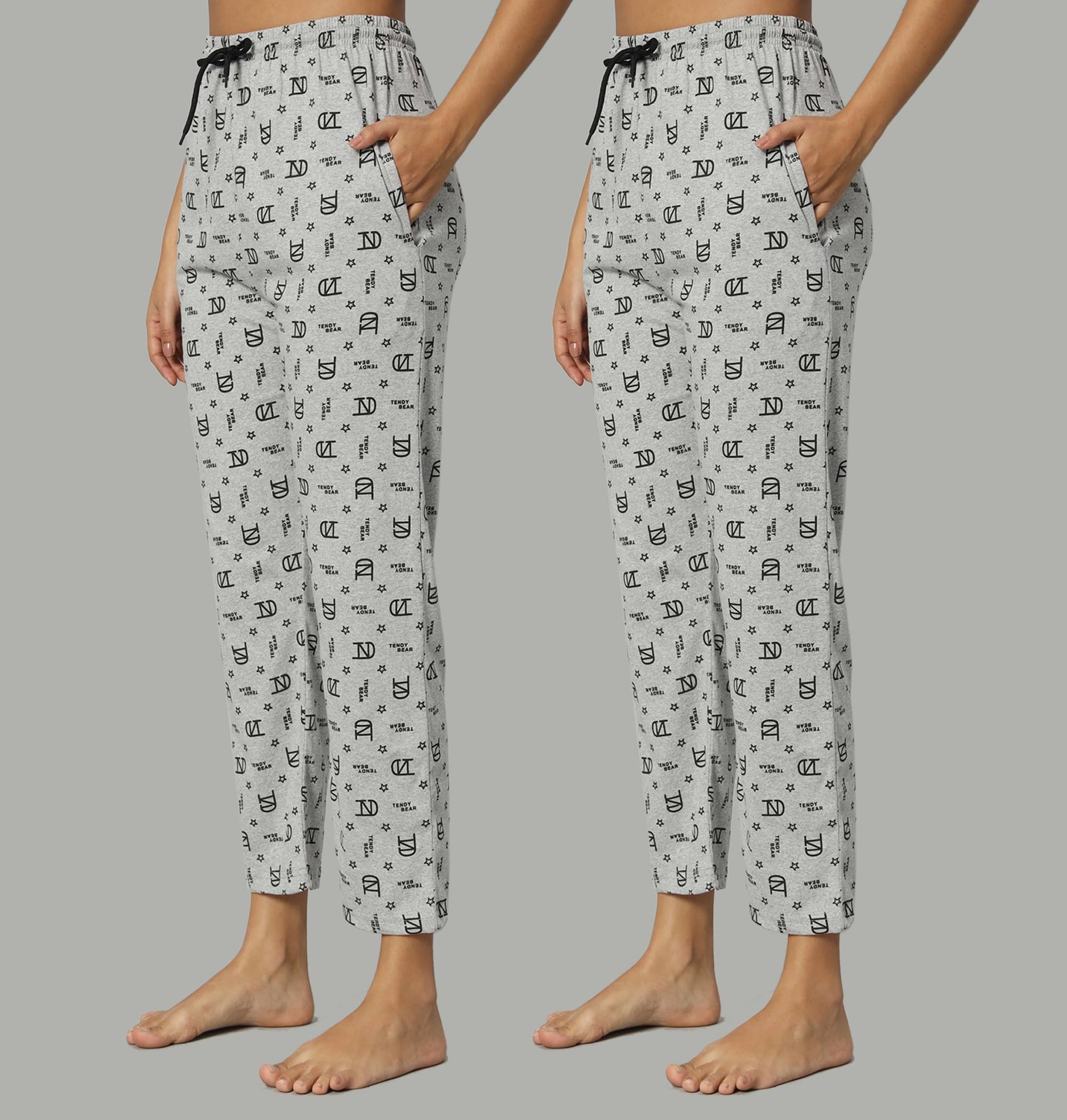     			DUCOHIVE Multicolor Cotton Women's Nightwear Pyjama ( Pack of 2 )