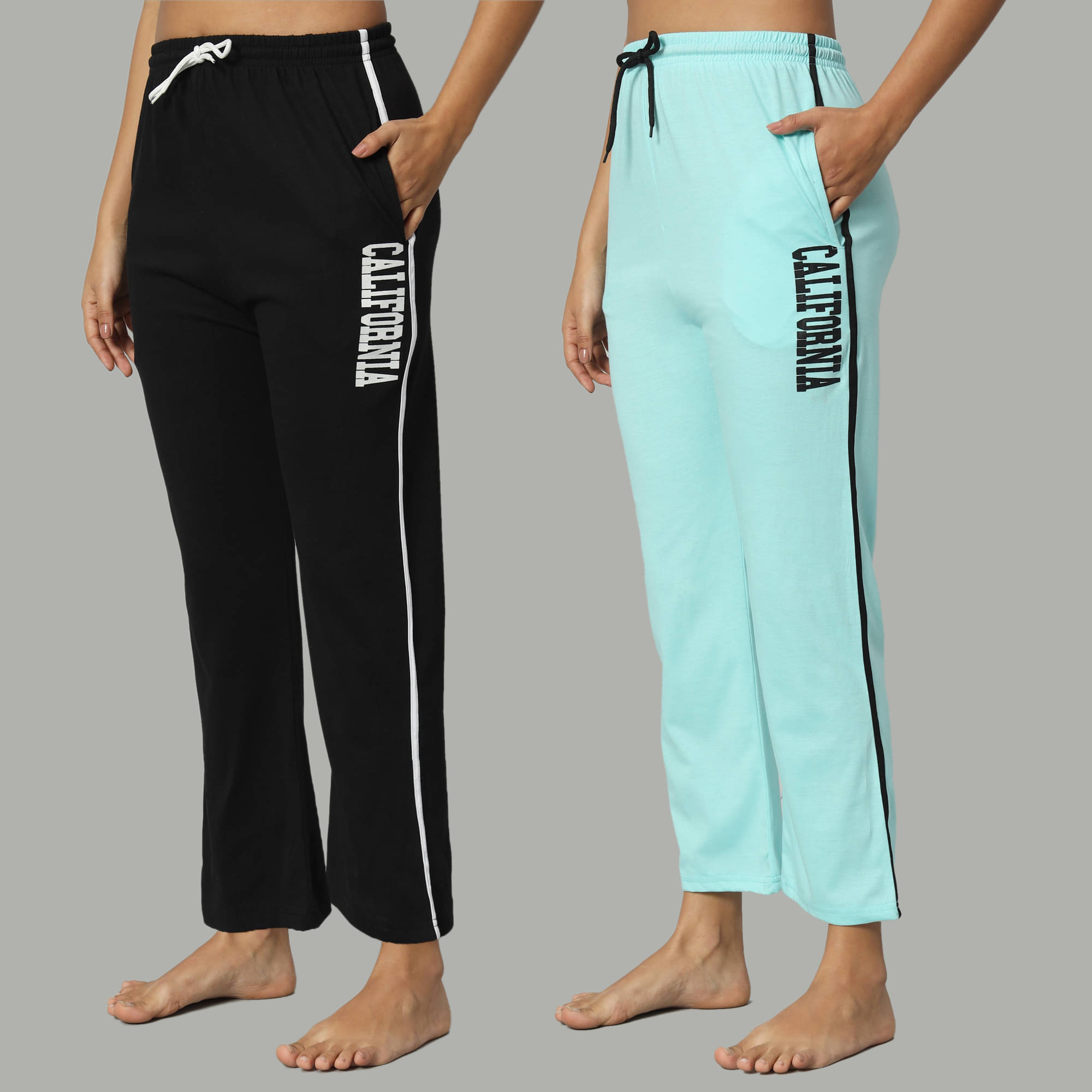     			DUCOHIVE Multicolor Cotton Women's Nightwear Pyjama ( Pack of 2 )