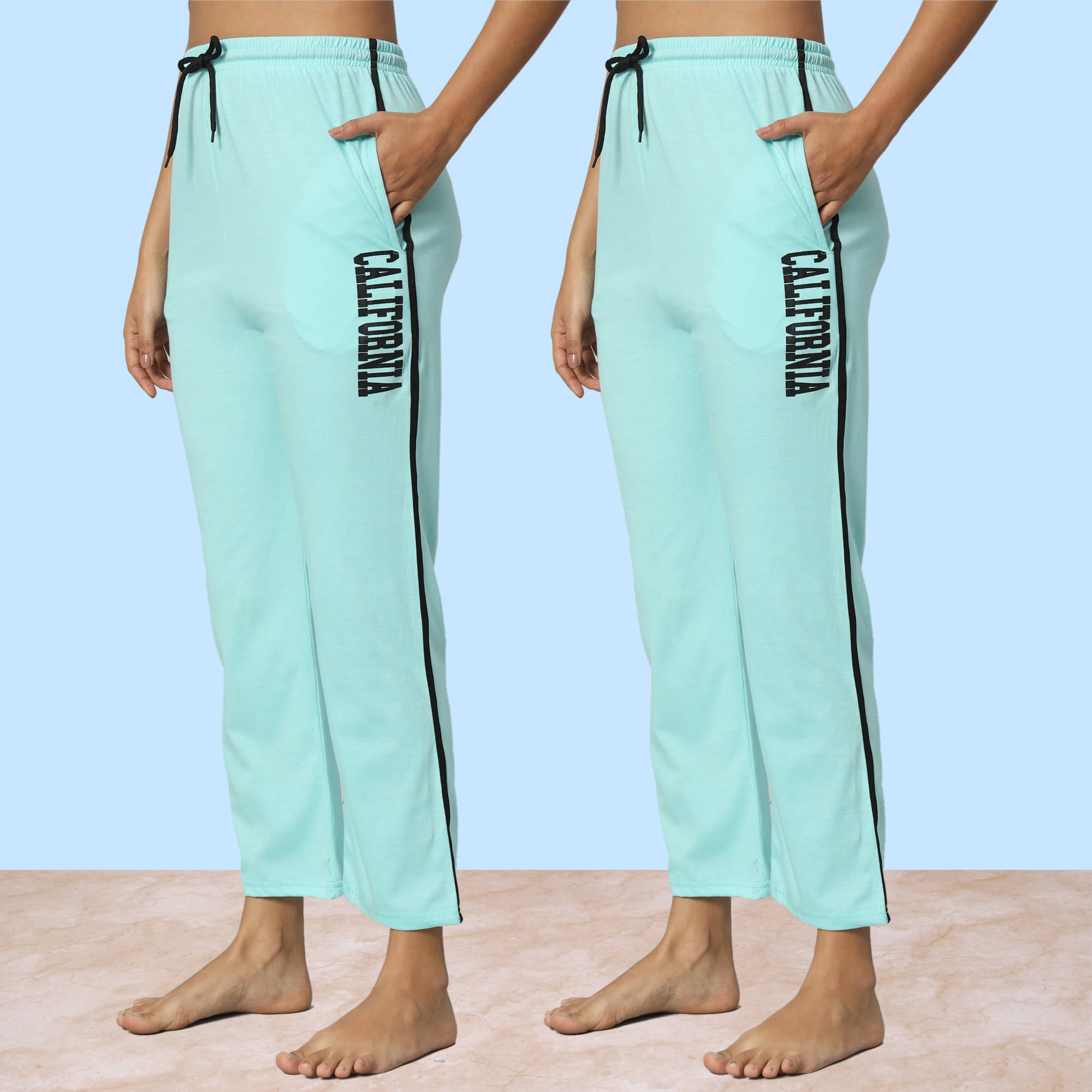     			DUCOHIVE Multicolor Cotton Women's Nightwear Pyjama ( Pack of 2 )