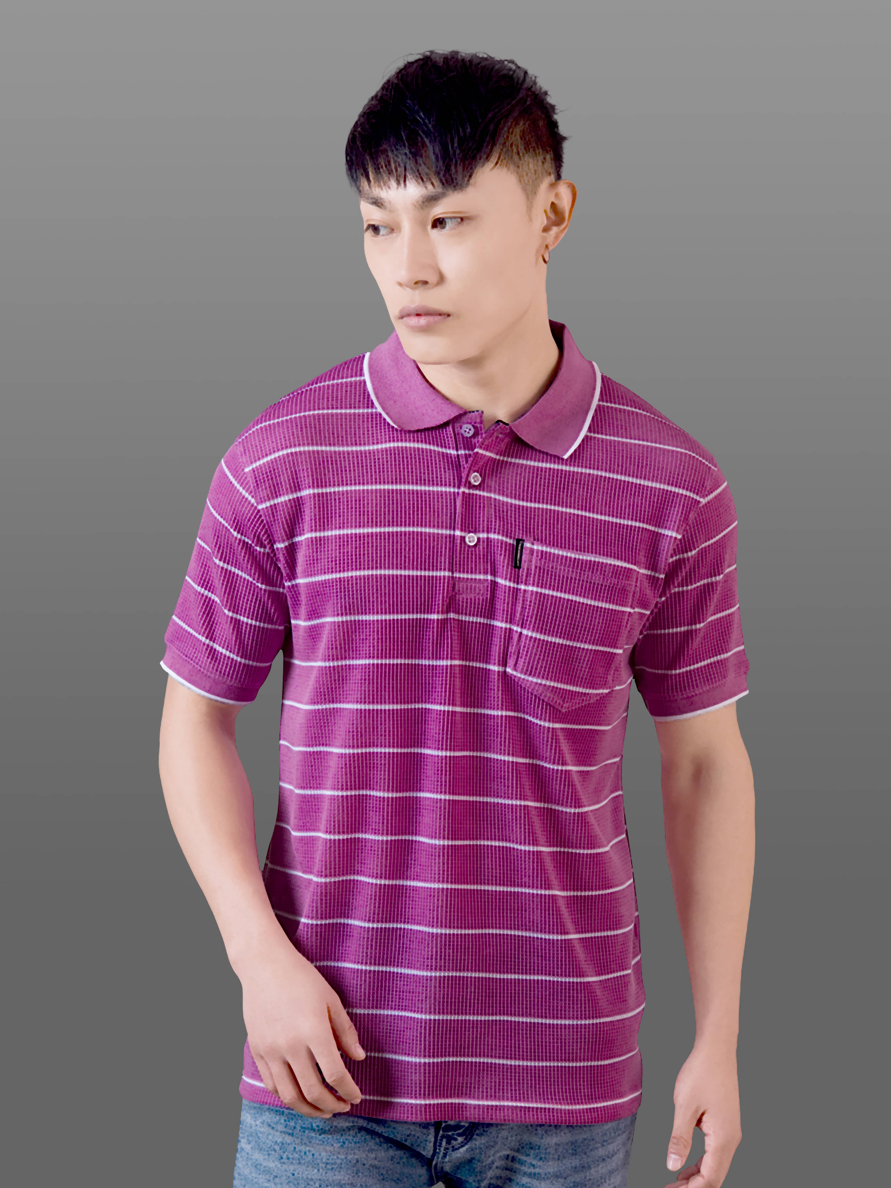 FROSEN FOX Pack of 1 Cotton Regular Fit Striped Half Sleeves Men's Polo T Shirt ( Pink ) FROSEN FOX Pack of 1 Cotton Regular Fit Striped Half Sleeves Men's Polo T Shirt ( Pink )