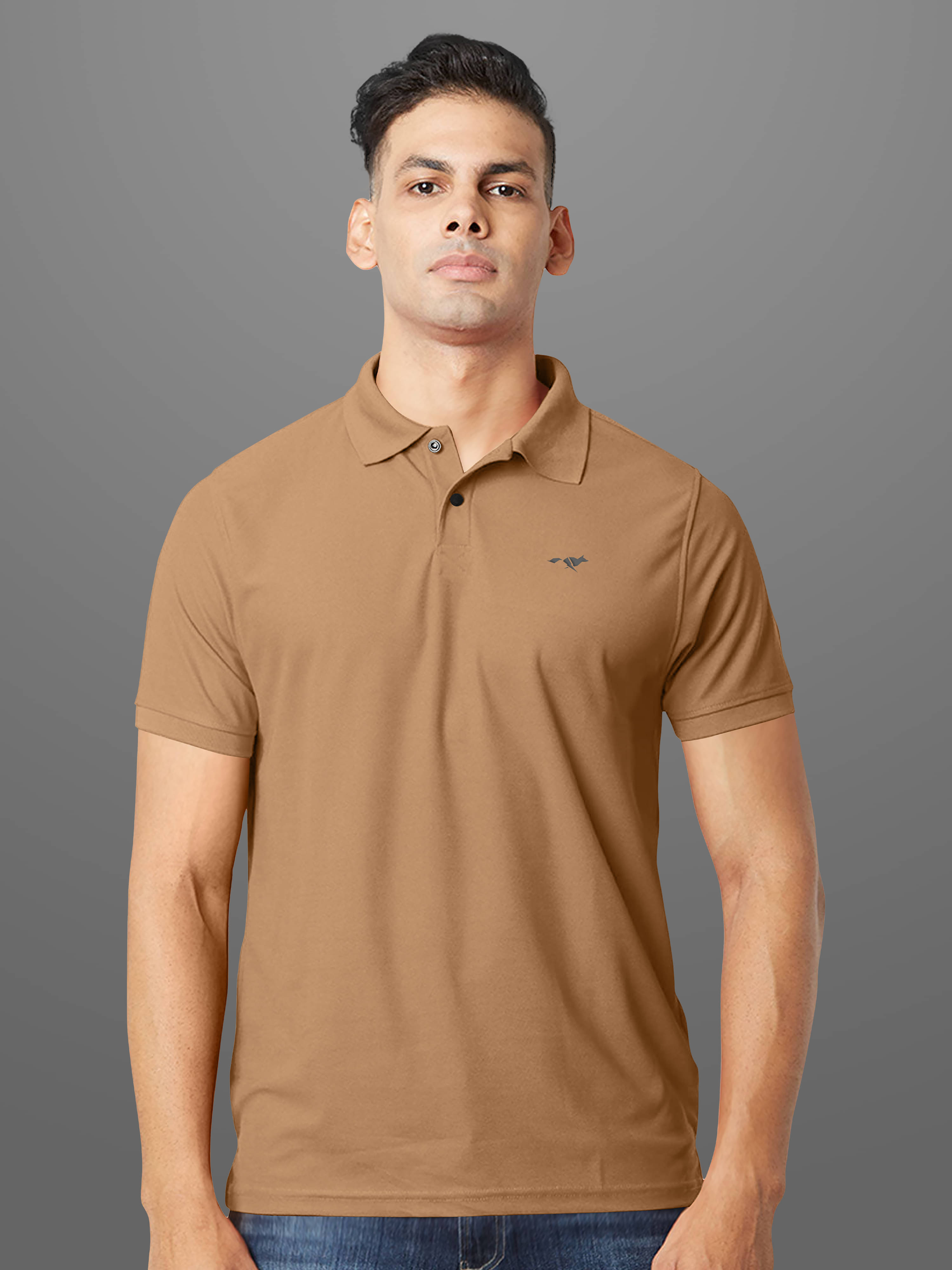 FROSEN FOX Pack of 1 Polyester Regular Fit Solid Half Sleeves Men's Polo T Shirt ( Brown ) FROSEN FOX Pack of 1 Polyester Regular Fit Solid Half Sleeves Men's Polo T Shirt ( Brown )