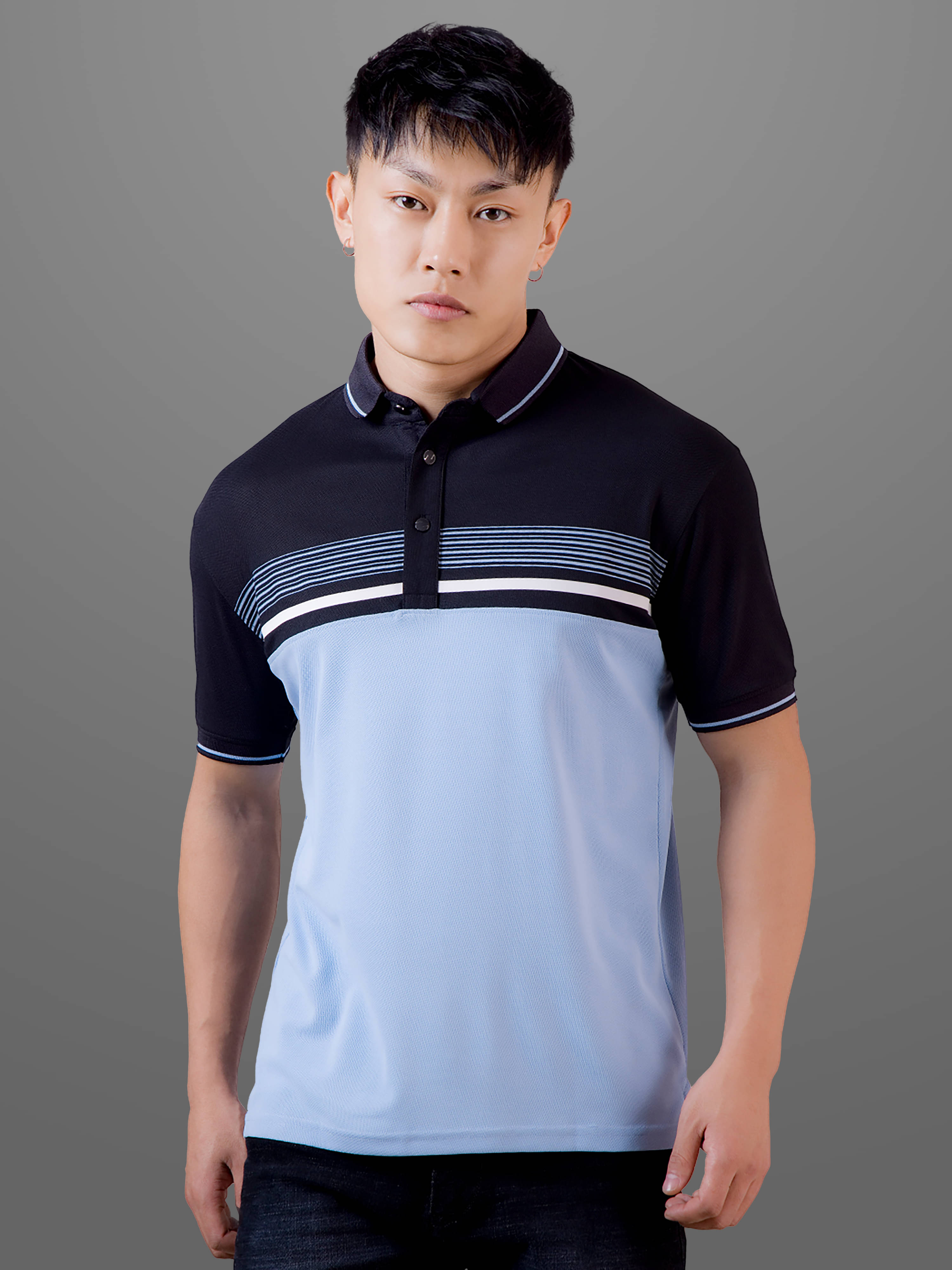 FROSEN FOX Pack of 1 Polyester Regular Fit Colorblock Half Sleeves Men's Polo T Shirt ( Blue ) FROSEN FOX Pack of 1 Polyester Regular Fit Colorblock Half Sleeves Men's Polo T Shirt ( Blue )
