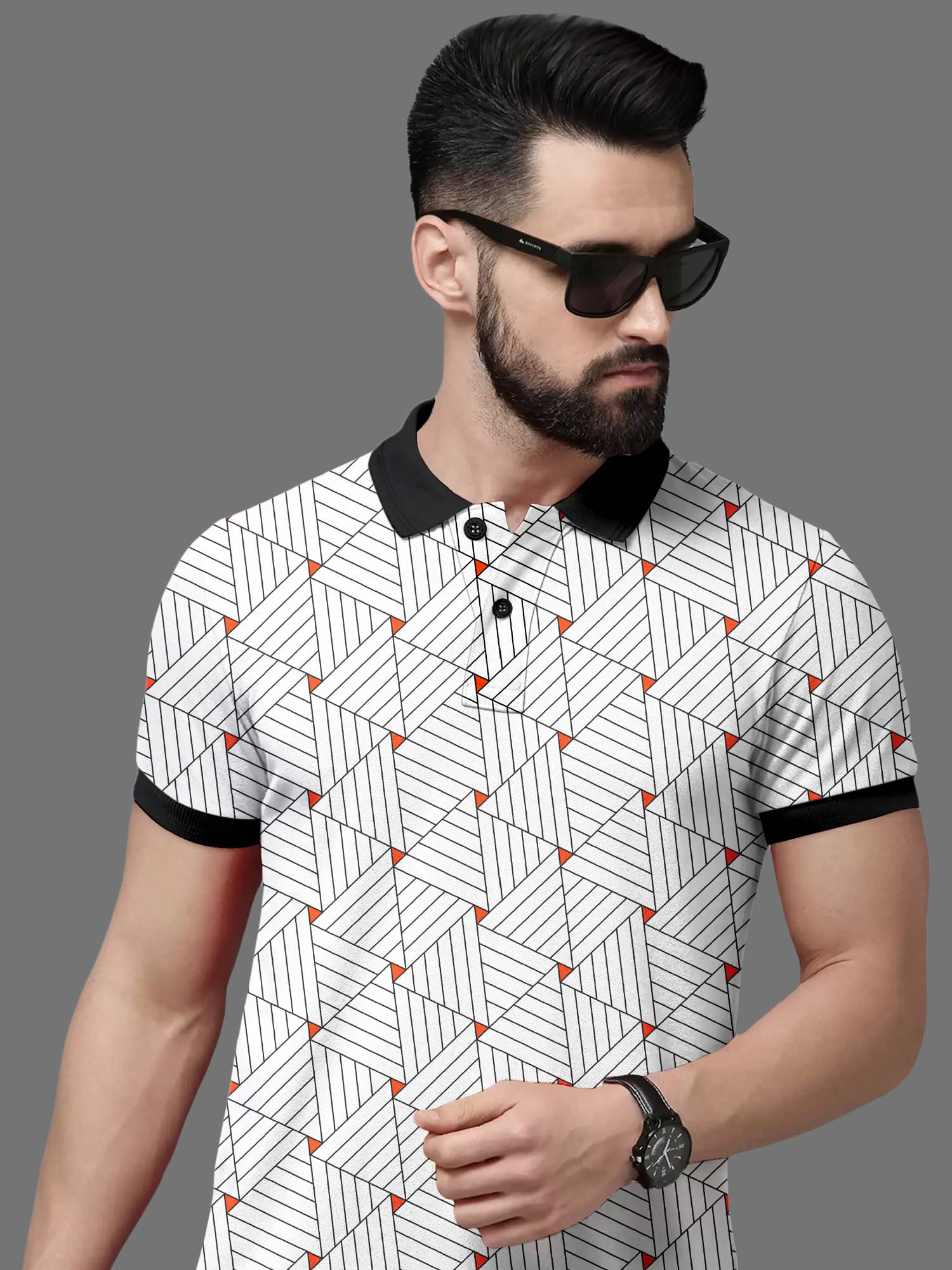     			FTX Pack of 1 Lycra Regular Fit Printed Half Sleeves Men's Polo T Shirt ( Red )