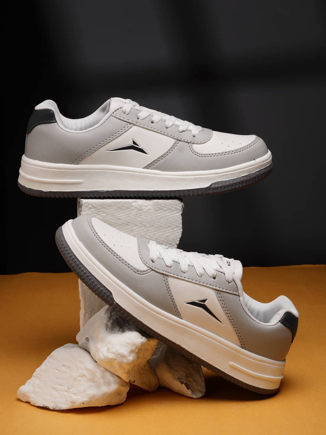     			JQR PLATON White Men's Sneakers