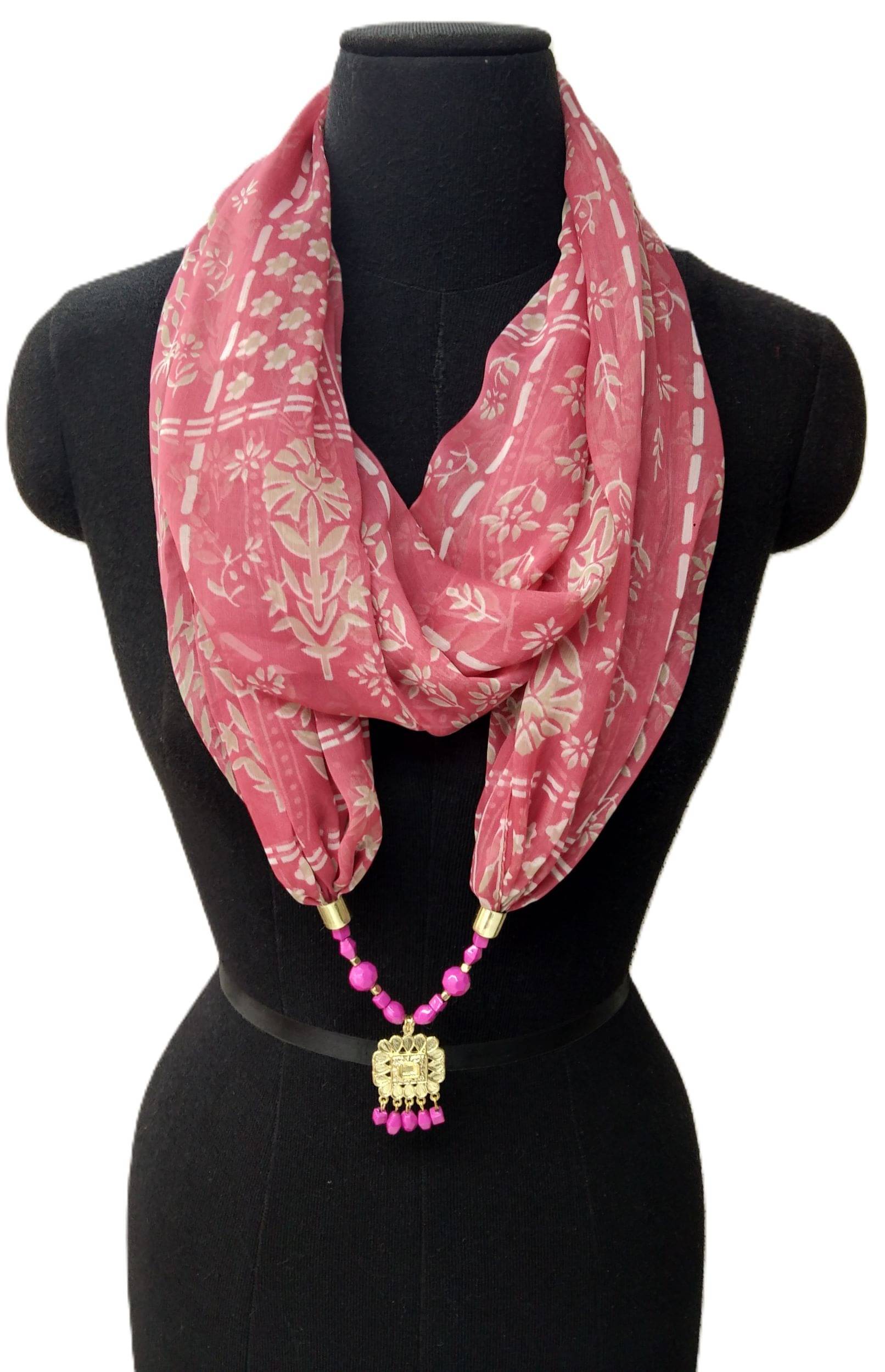 JVNINE Pink Polyester Women's Scarf ( Pack of 1 ) JVNINE Pink Polyester Women's Scarf ( Pack of 1 )