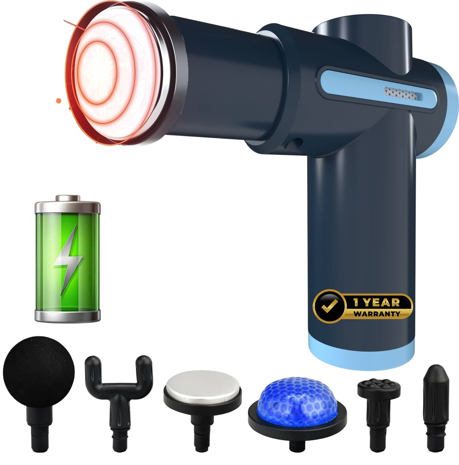 K-life GM-101 Full Body Pain Relief Massage Gun with Hot & Cold Therapy Massager (Navy Blue)