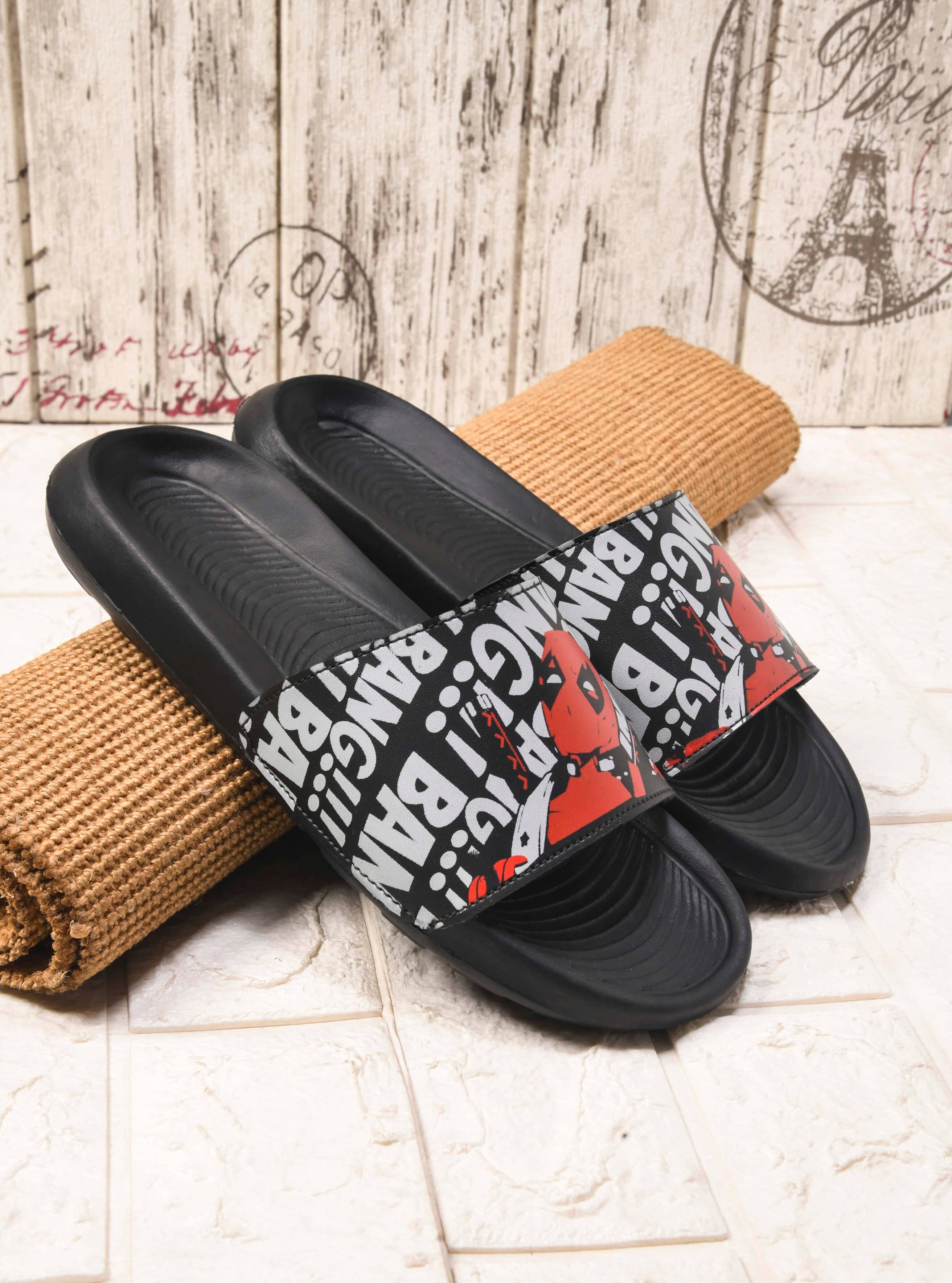 PERY PAO Black Men's Slide Flip Flop