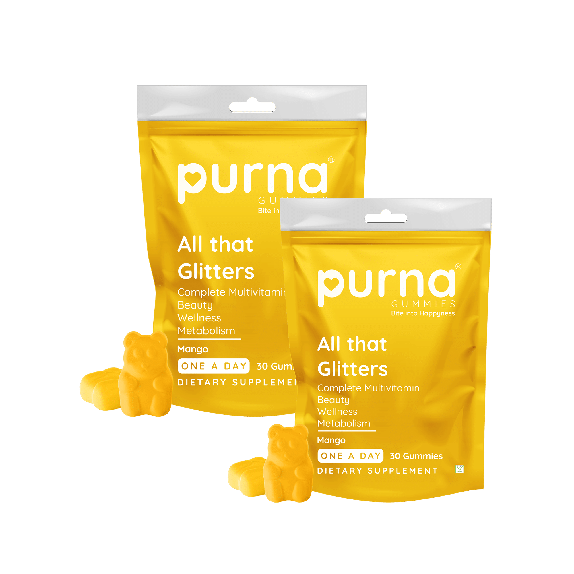 Purna Gummies Men & Women's Immunity Multivitamin Mango Gummies - Vitamins A, C, D, E, B12 30 No.s (Pack of 2) Purna Gummies Men & Women's Immunity Multivitamin Mango Gummies - Vitamins A, C, D, E, B12 30 No.s (Pack of 2)