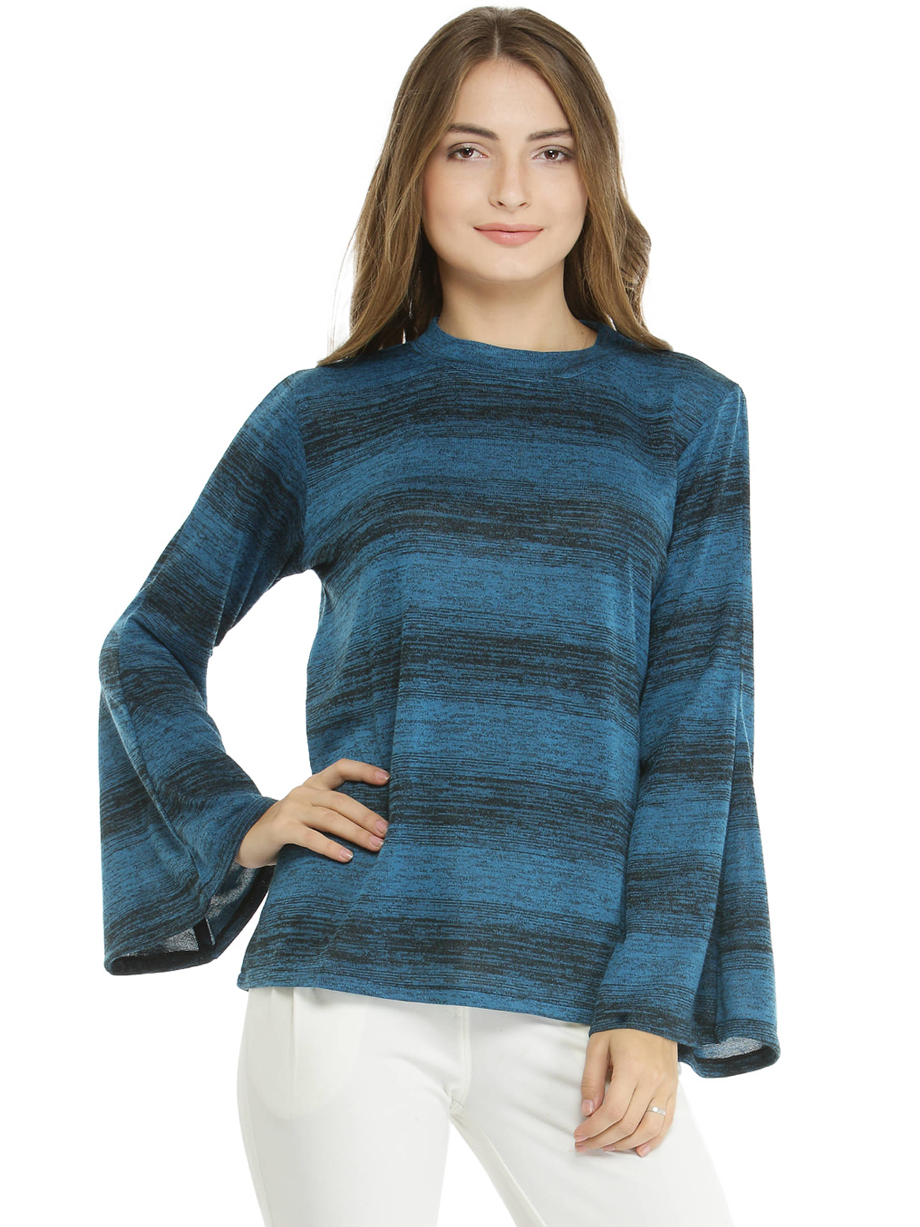    			Pannkh Polyester Women's Non Hooded Sweatshirt ( Blue )