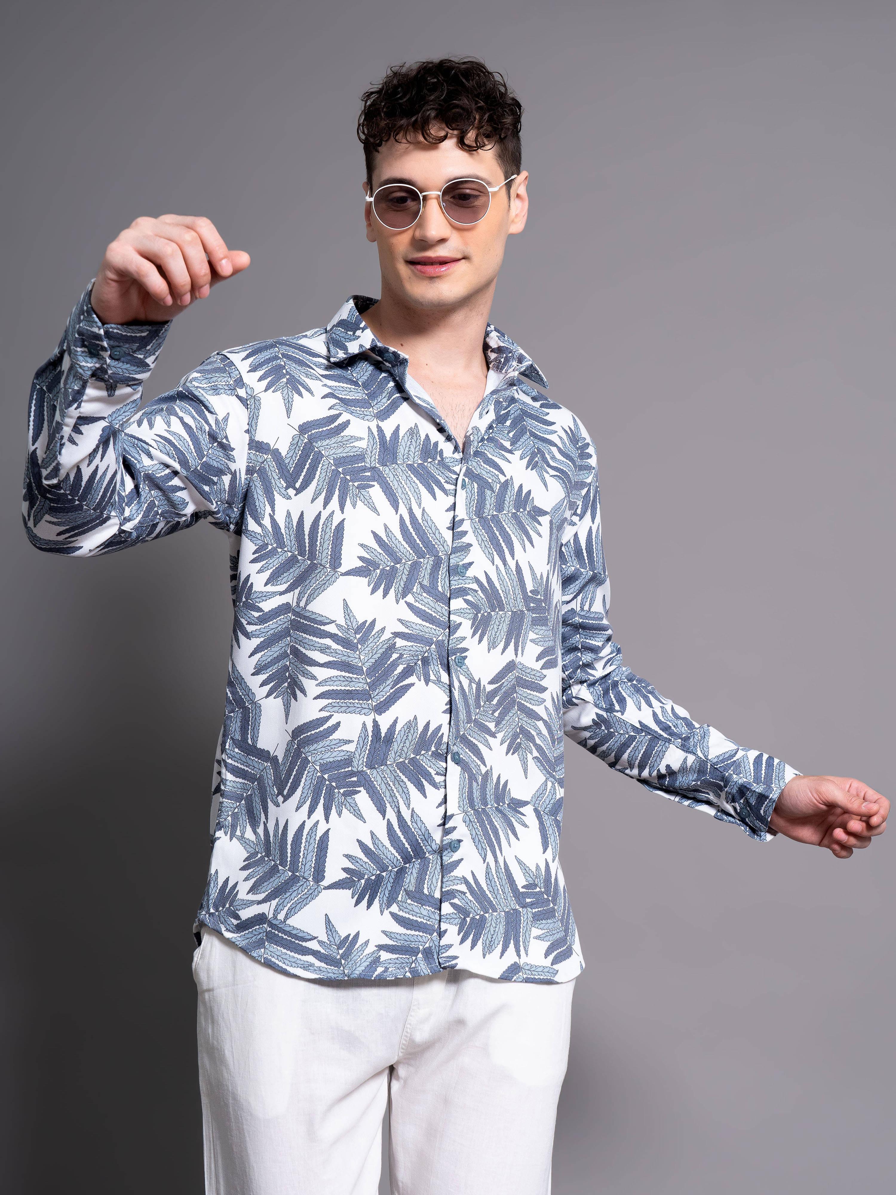 Paul Street 100% Cotton Slim Fit Printed Full Sleeves Men's Casual Shirt - Blue ( Pack of 1 ) Paul Street 100% Cotton Slim Fit Printed Full Sleeves Men's Casual Shirt - Blue ( Pack of 1 )