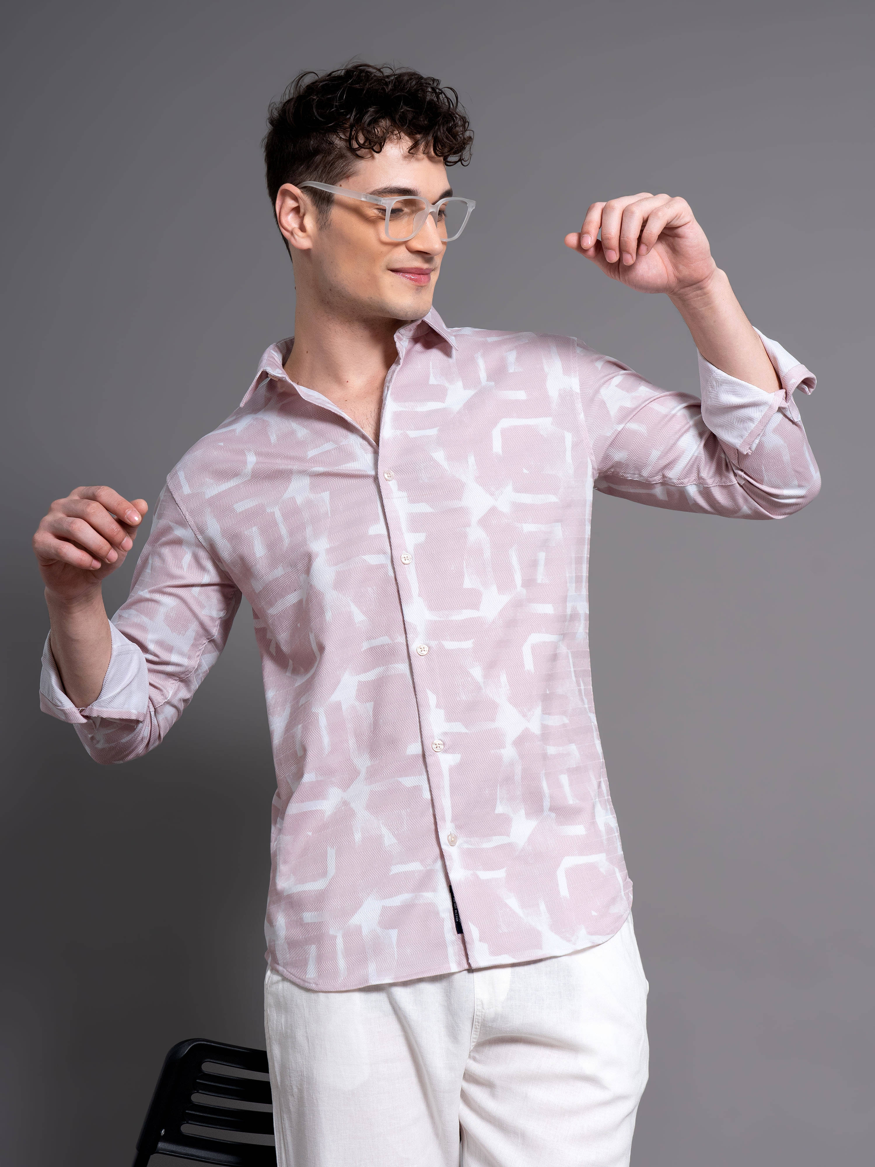 Paul Street 100% Cotton Slim Fit Printed Full Sleeves Men's Casual Shirt - Pink ( Pack of 1 ) Paul Street 100% Cotton Slim Fit Printed Full Sleeves Men's Casual Shirt - Pink ( Pack of 1 )