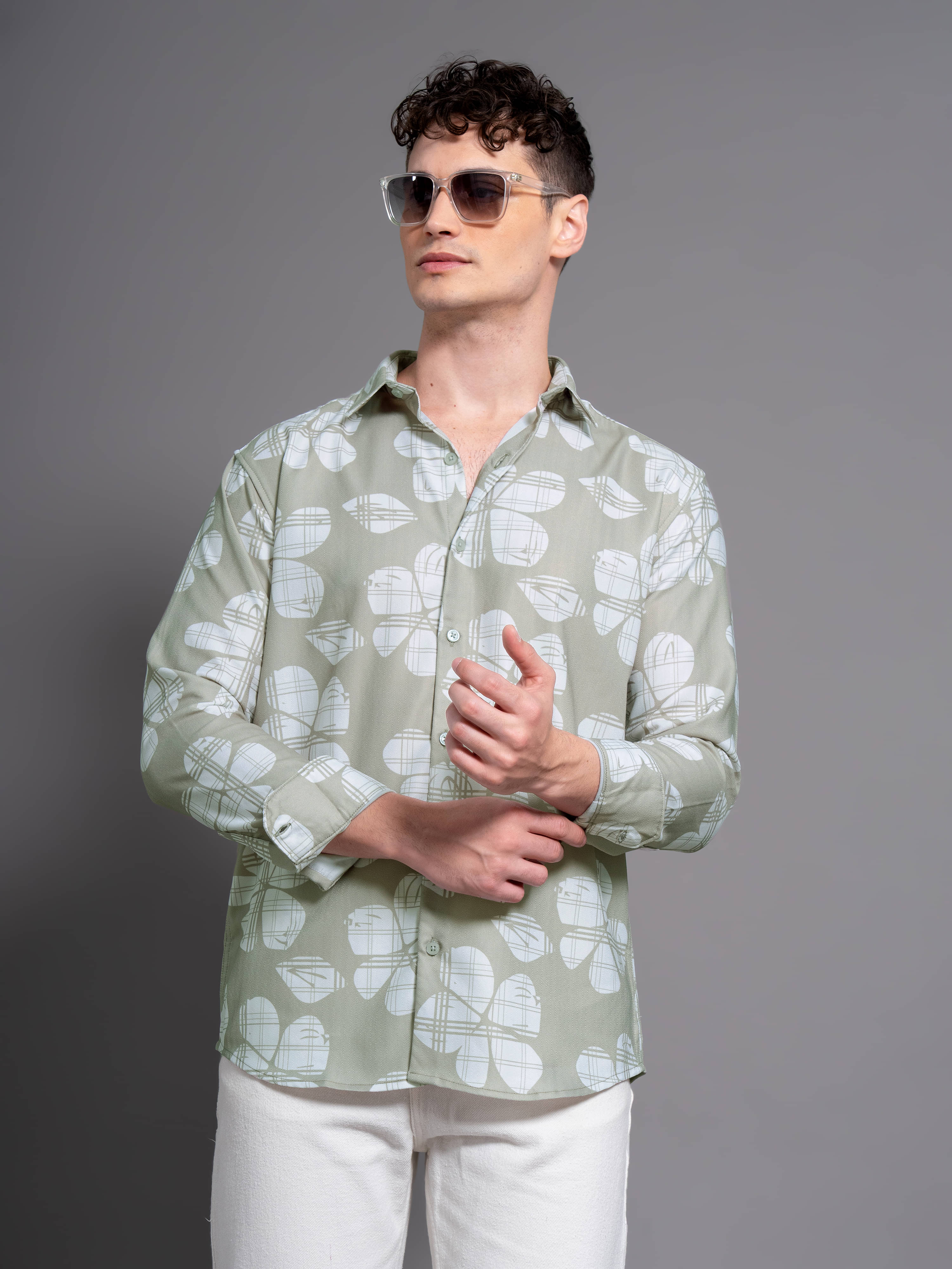 Paul Street 100% Cotton Slim Fit Printed Full Sleeves Men's Casual Shirt - Green ( Pack of 1 )     			Paul Street 100% Cotton Slim Fit Printed Full Sleeves Men's Casual Shirt - Green ( Pack of 1 )