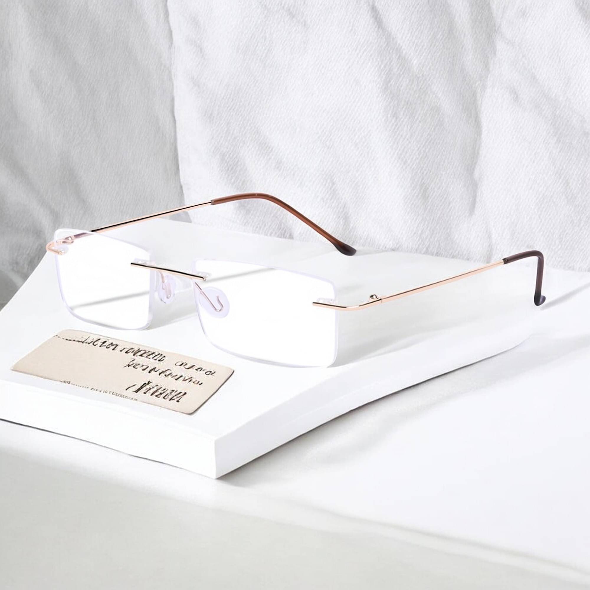 Redex Rectangle Rimless Reading Glasses     			Redex Rectangle Rimless Reading Glasses