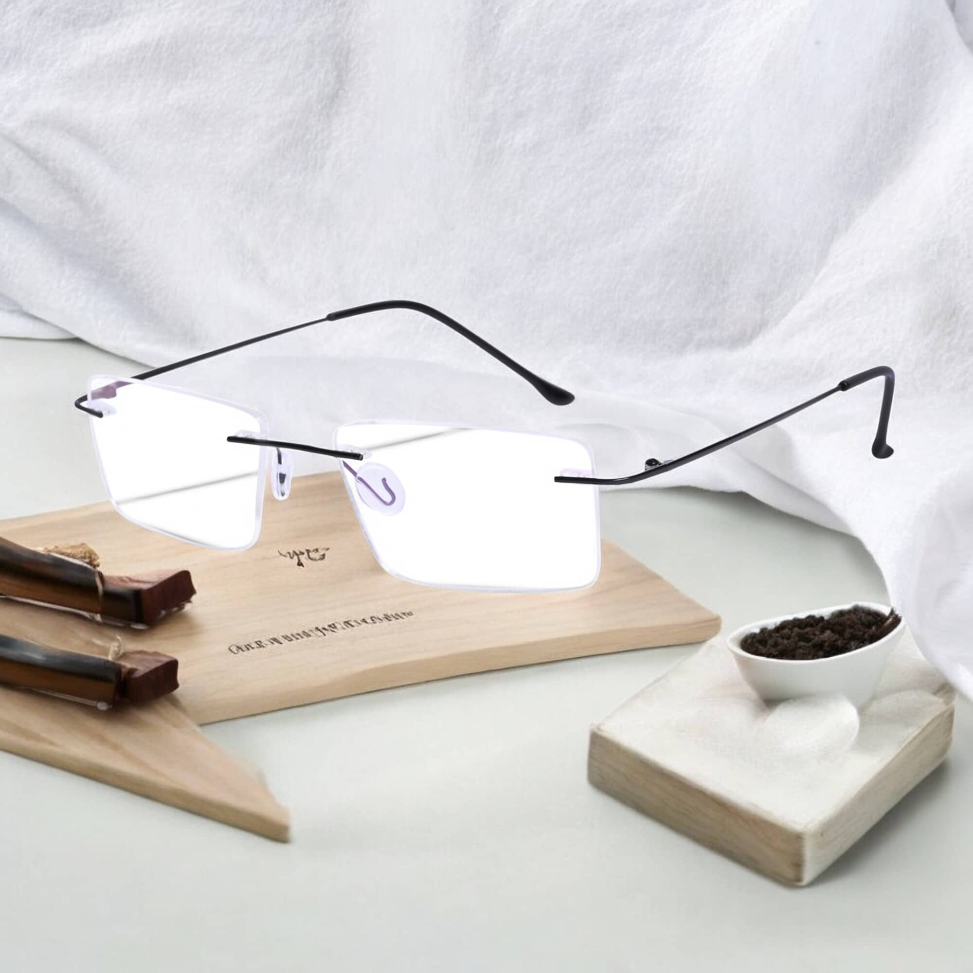 Redex Rectangle Rimless Reading Glasses