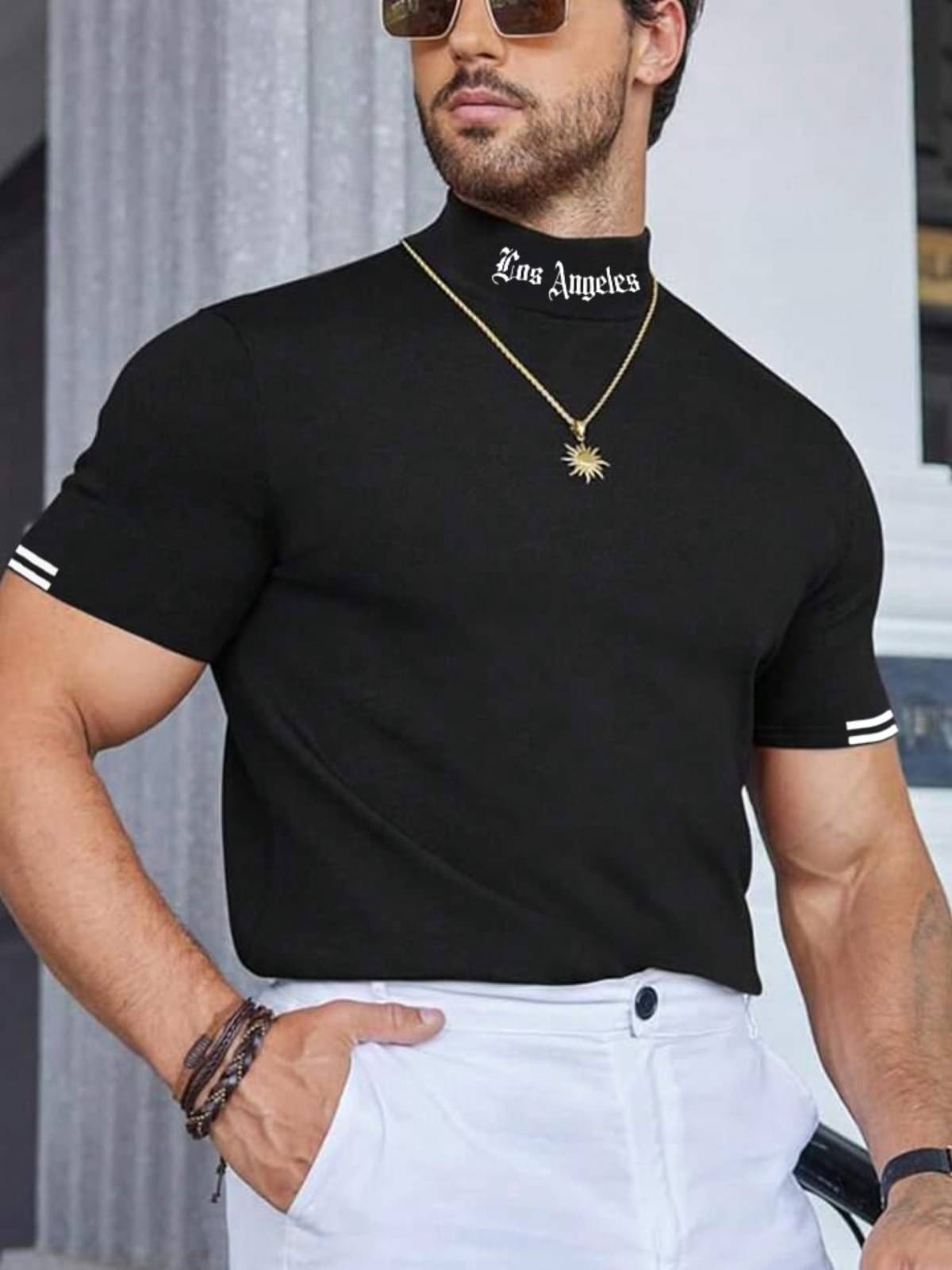 The Dry State Polyester Regular Fit Printed Half Sleeves Men's High Neck T-Shirt - Black ( Pack of 1 ) The Dry State Polyester Regular Fit Printed Half Sleeves Men's High Neck T-Shirt - Black ( Pack of 1 )