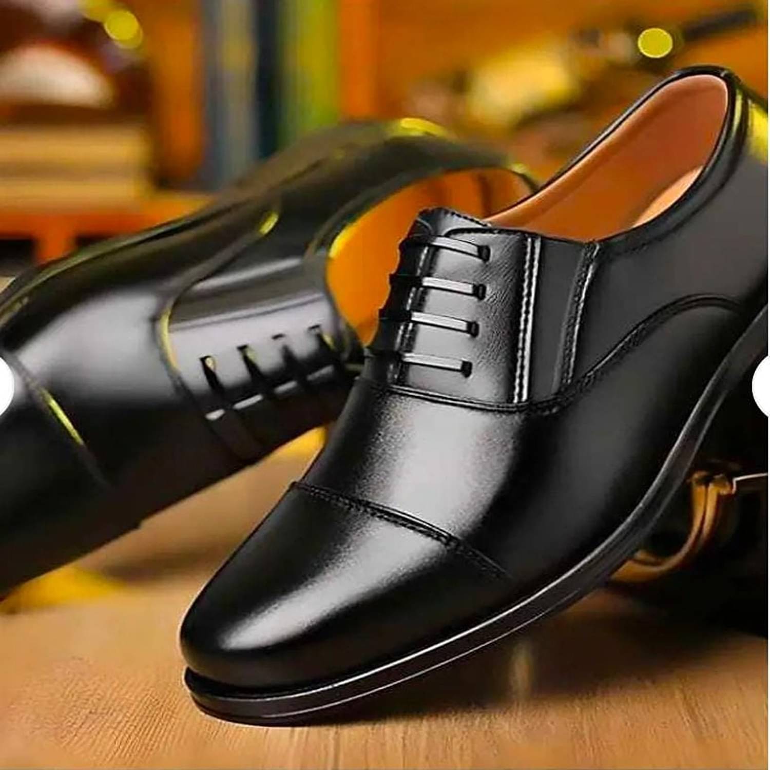     			VATELIO Black Men's Derby Formal Shoes