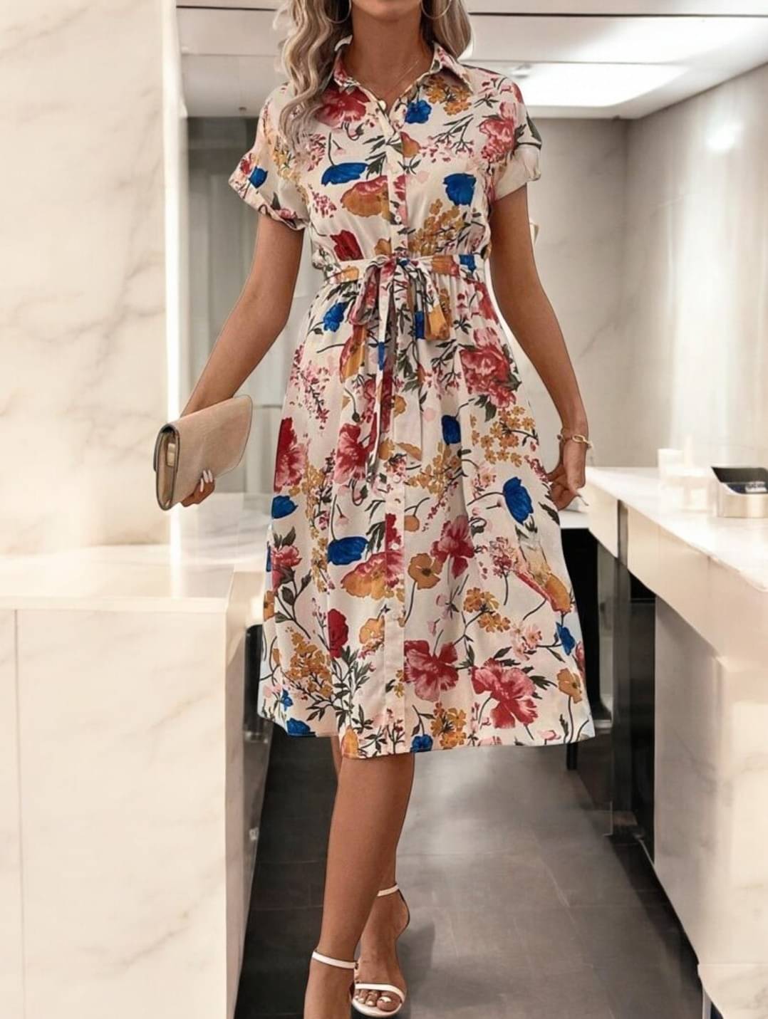 gufrina Women Polyester Blend Printed Shirt Dress ( Cream ) gufrina Women Polyester Blend Printed Shirt Dress ( Cream )