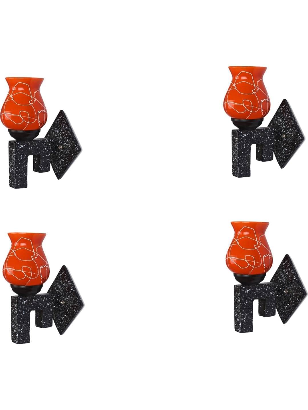    			1st Time Orange Up Light Wall Lamp ( Pack of 4 )