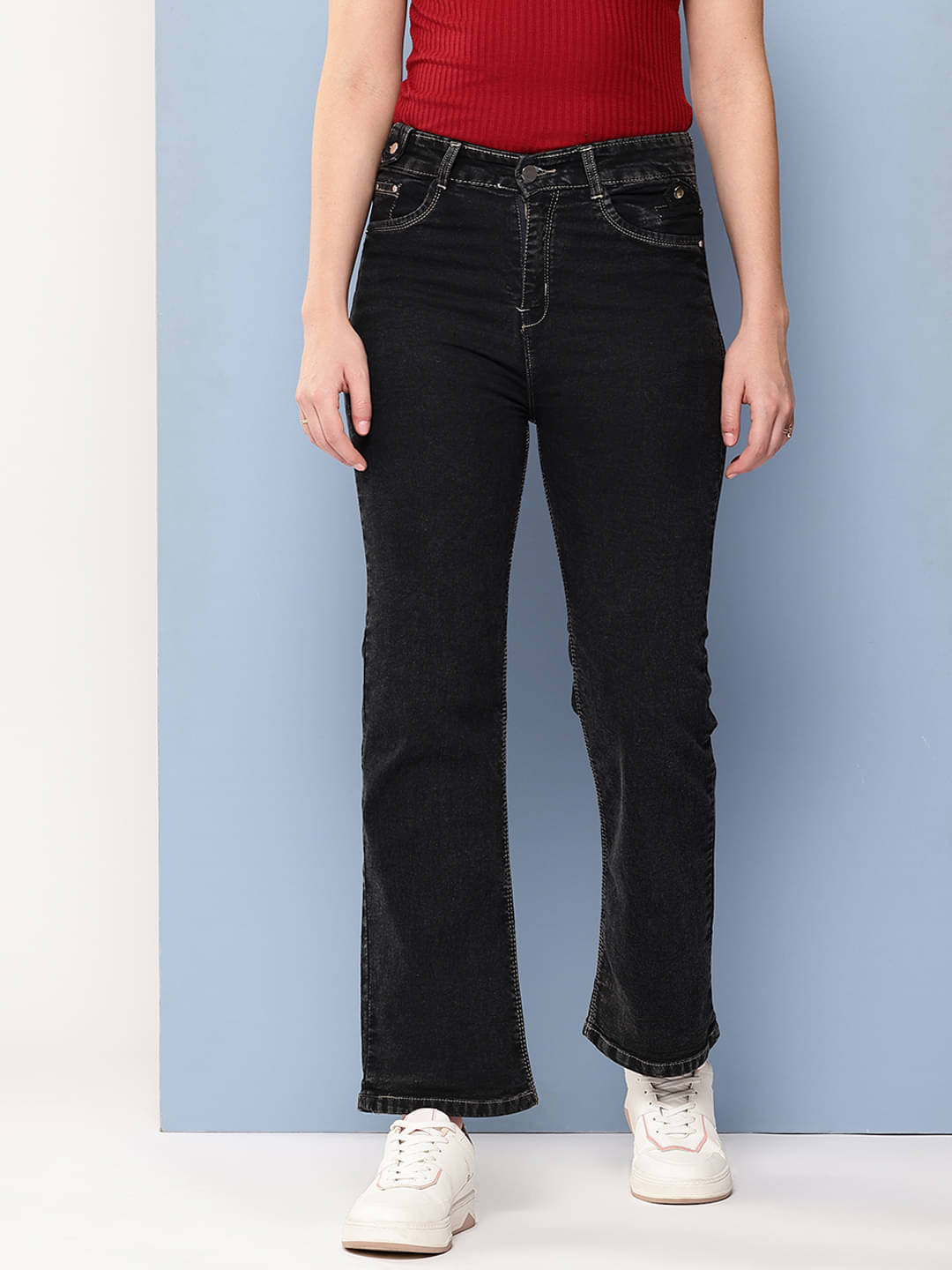     			Aarika - Black Denim Straight Fit Women's Jeans ( Pack of 1 )